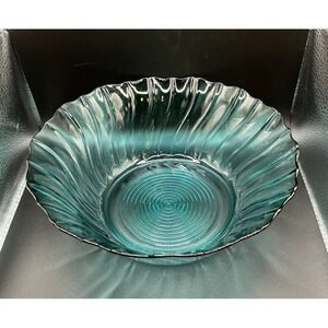 Jeannette Petal Swirl Ultramarine Depression Glass 9" Serving/Salad Bowl, 1930's